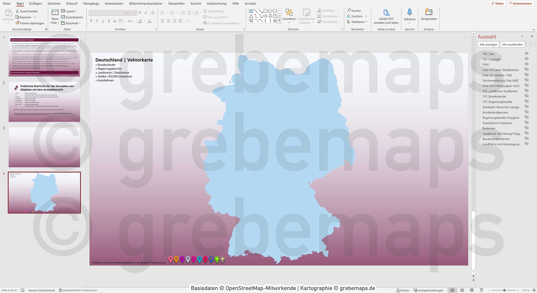 PowerPoint-Karte Deutschland Landkreise Regierungsbezirke Bundesländer Autobahnen Städte>50K Vektorkarte [Digital] – Bild 7