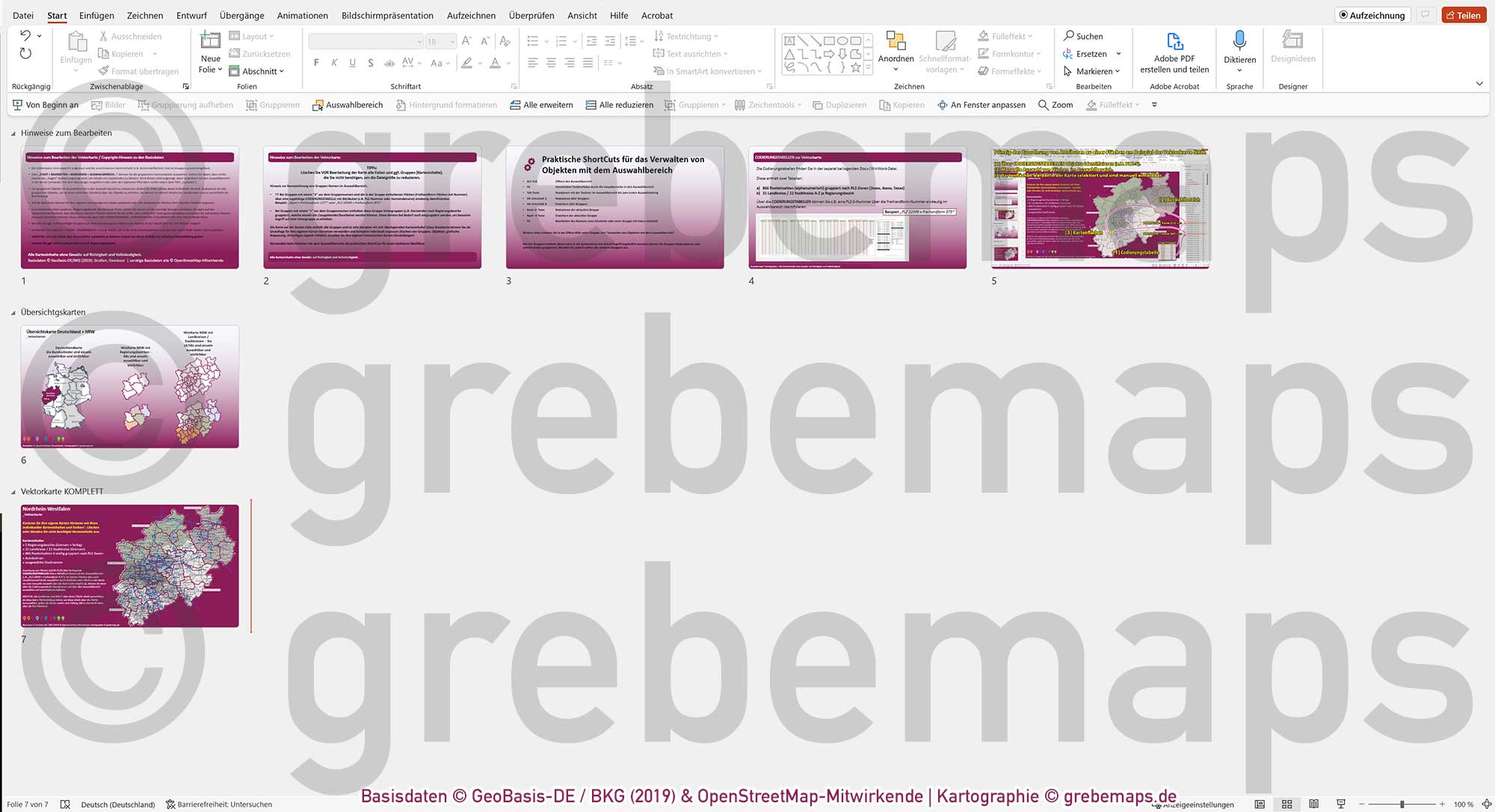PowerPoint-Karte Nordrhein-Westfalen NRW Postleitzahlen PLZ 5-stellig Landkreise Regierungsbezirke Autobahnen einfärbbar bearbeitbar download - mit Deutschlandkarte [Digital] – Bild 4