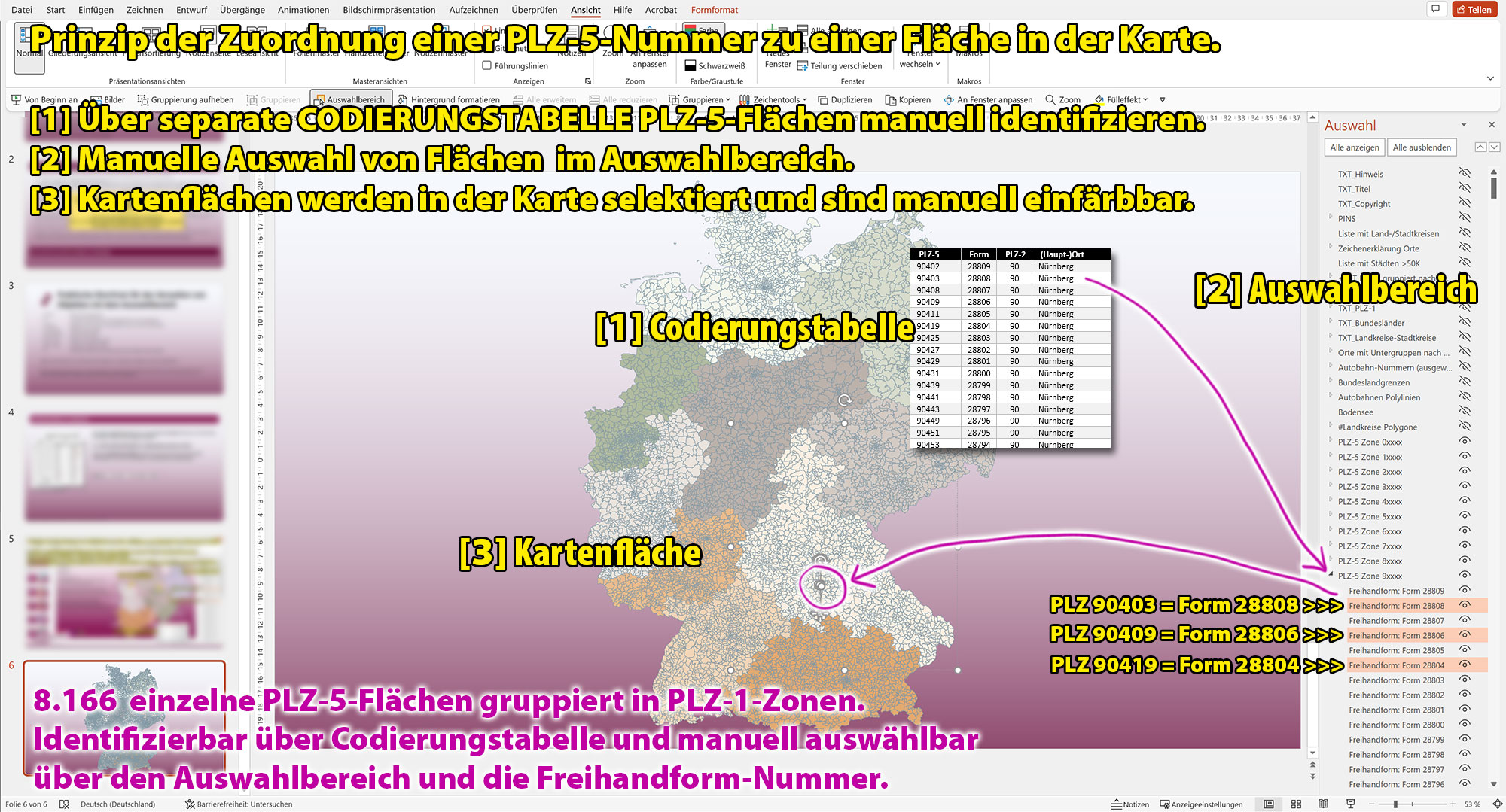 PowerPoint-Karte Deutschland Postleitzahlen 5-stellig PLZ-1-2-5 Landkreise Bundesländer Autobahnen Städte>50K | komplexe Vektorkarte [Digital] – Bild 5