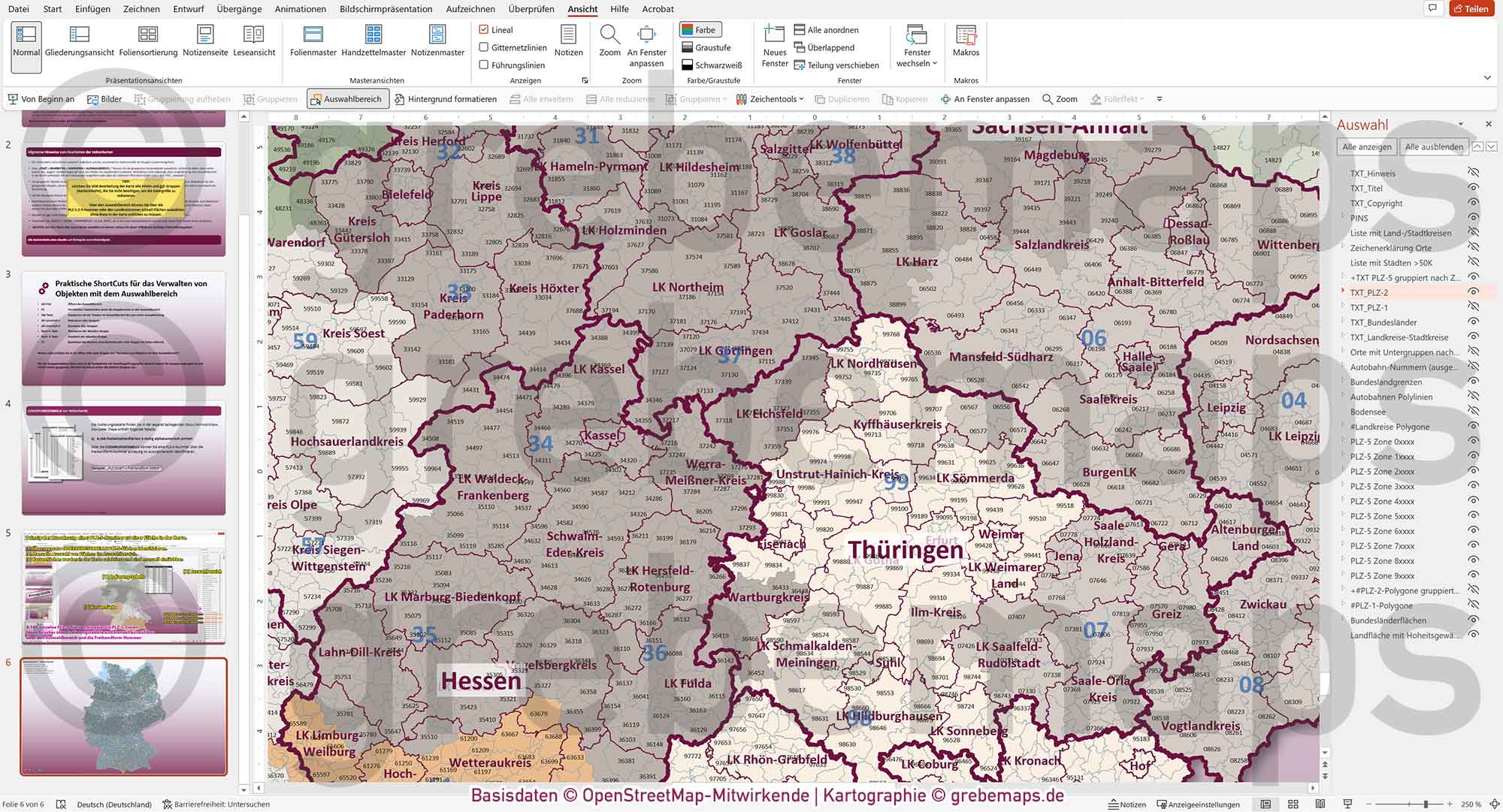 PowerPoint-Karte Deutschland Postleitzahlen 5-stellig PLZ-1-2-5 Landkreise Bundesländer Autobahnen Städte>50K | komplexe Vektorkarte [Digital] – Bild 28