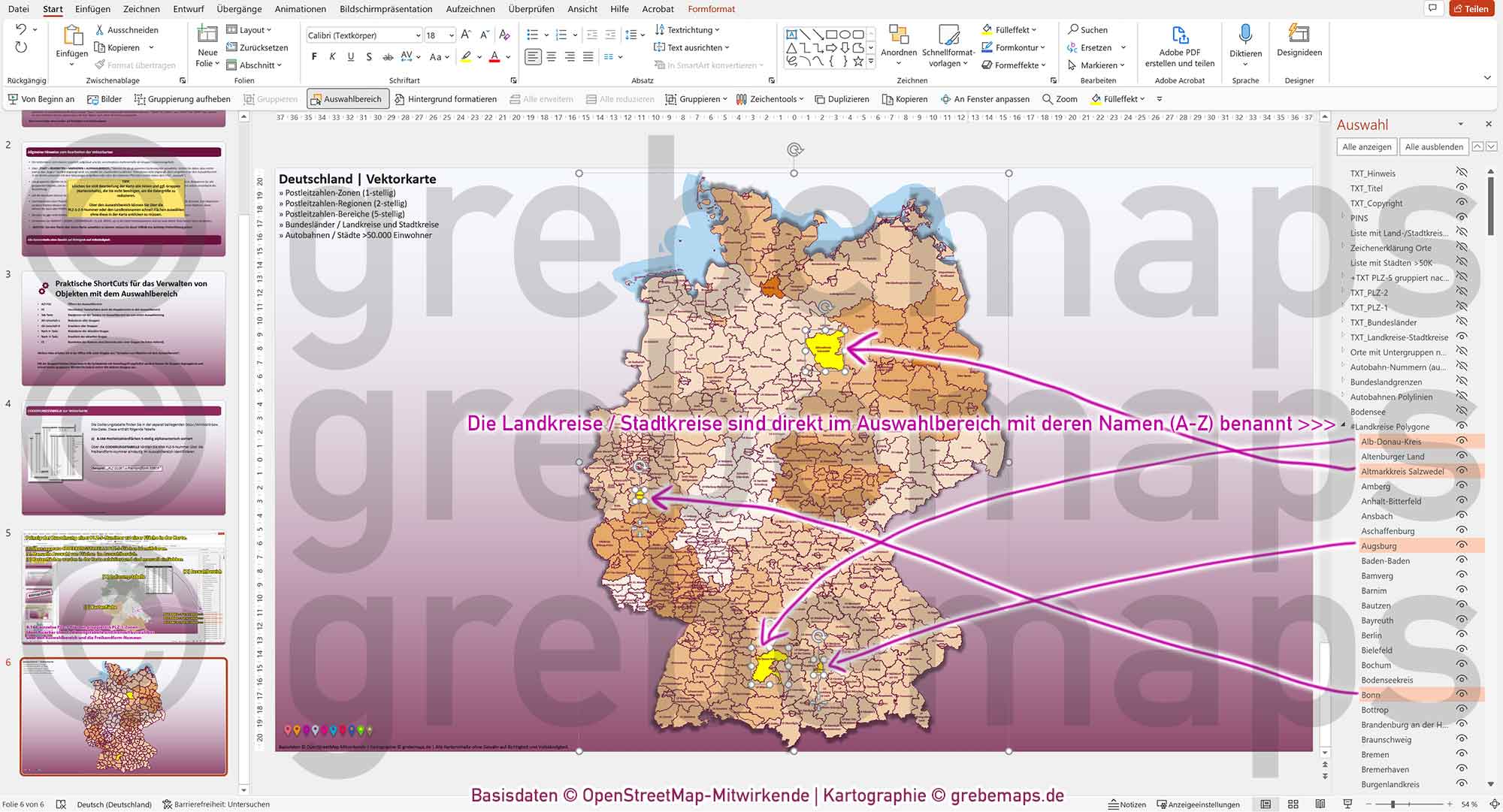PowerPoint-Karte Deutschland Postleitzahlen 5-stellig PLZ-1-2-5 Landkreise Bundesländer Autobahnen Städte>50K | komplexe Vektorkarte [Digital] – Bild 8