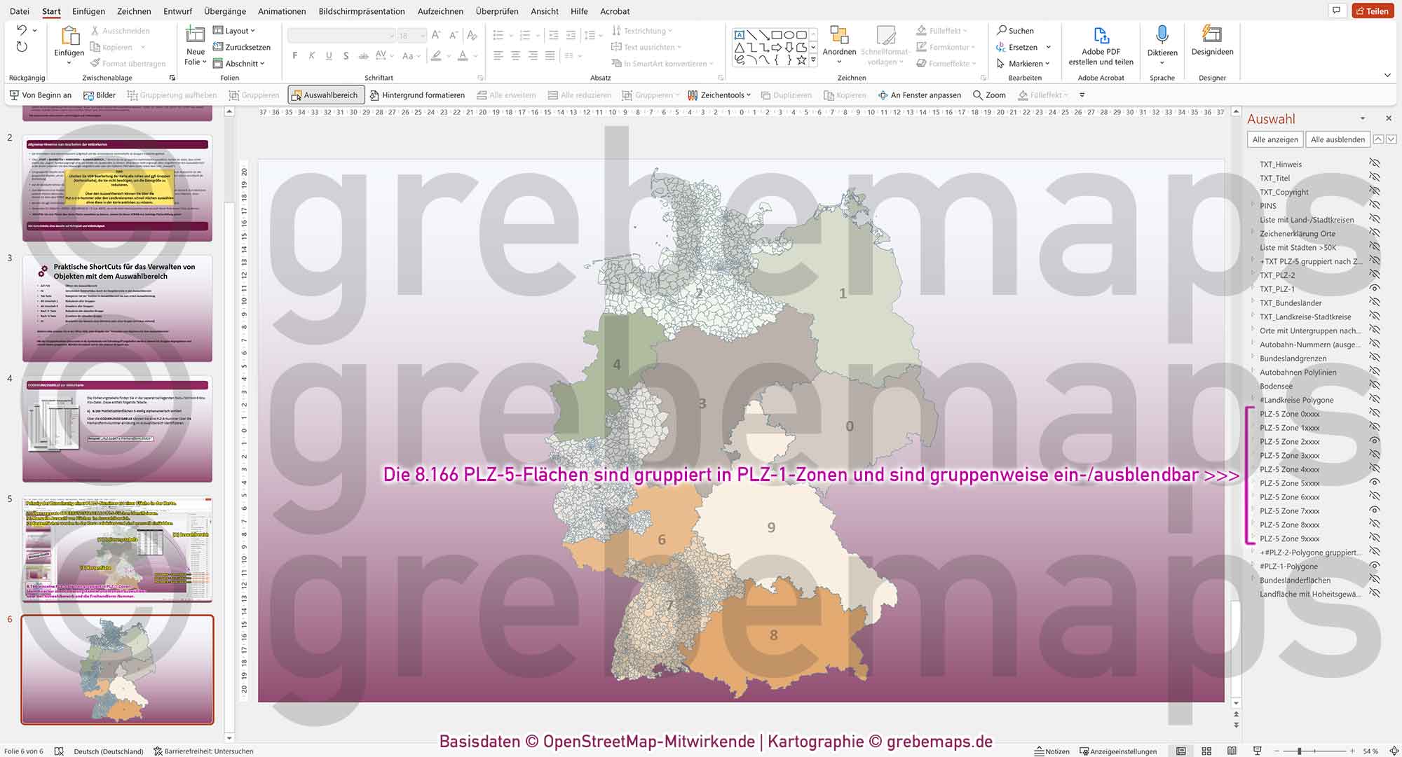 PowerPoint-Karte Deutschland Postleitzahlen 5-stellig PLZ-1-2-5 Landkreise Bundesländer Autobahnen Städte>50K | komplexe Vektorkarte [Digital] – Bild 9
