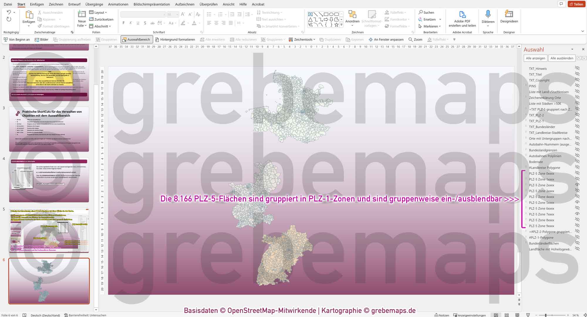 PowerPoint-Karte Deutschland Postleitzahlen 5-stellig PLZ-1-2-5 Landkreise Bundesländer Autobahnen Städte>50K | komplexe Vektorkarte [Digital] – Bild 10