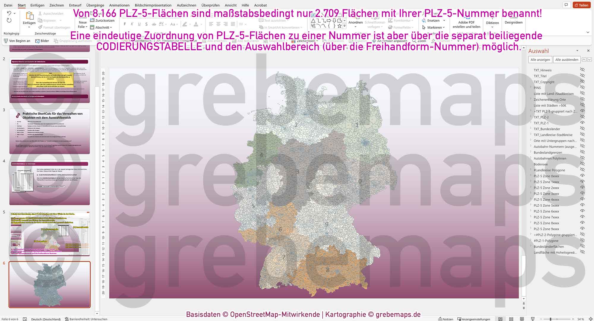PowerPoint-Karte Deutschland Postleitzahlen 5-stellig PLZ-1-2-5 Landkreise Bundesländer Autobahnen Städte>50K | komplexe Vektorkarte [Digital] – Bild 11