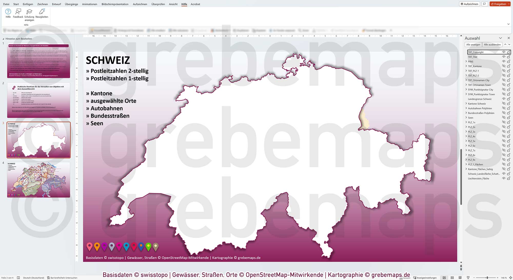 PowerPoint-Karte Schweiz Postleitzahlen PLZ-2 Kantone Vektorkarte [Digital] – Bild 8