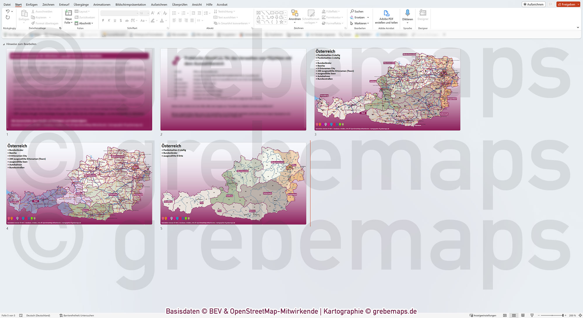 PowerPoint-Karte Österreich Austria Postleitzahlen PLZ-2 + Bezirke + Bundesländer Vektorkarte [Digital] – Bild 6