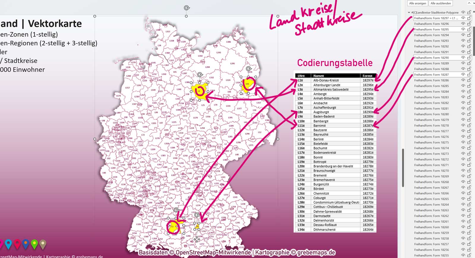 PowerPoint-Karte Deutschland Postleitzahlen PLZ-1-2-3 Bundesländer Landkreise Städte>50K Vektorkarte [Digital] – Bild 5