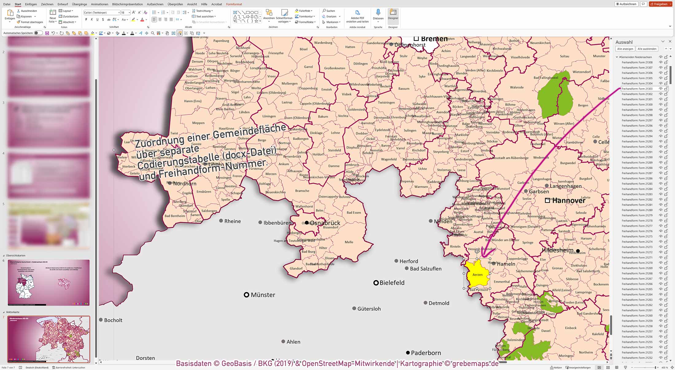 PowerPoint-Karte Niedersachsen Bremen Hamburg Postleitzahlen PLZ 5-stellig Gemeinden Landkreise Autobahnen einfärbbar bearbeitbar download - mit Deutschlandkarte (V2) [Digital] – Bild 4