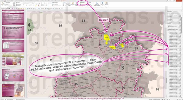 PowerPoint-Karte Hessen Postleitzahlen PLZ 1-2-5-stellig Landkreise einfärbbar bearbeitbar download - mit Deutschlandkarte [Digital] – Bild 6