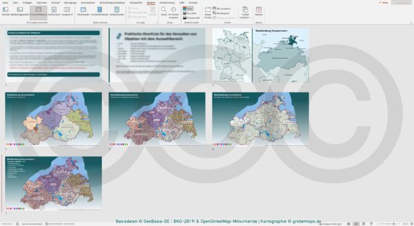 PowerPoint-Karte Mecklenburg-Vorpommern Gemeinden Landkreise Postleitzahlen PLZ-5 / Basiskarte Meck-Pom MV aus Vektordaten einfärbbar bearbeitbar – mit Deutschlandkarte [Digital] – Bild 6