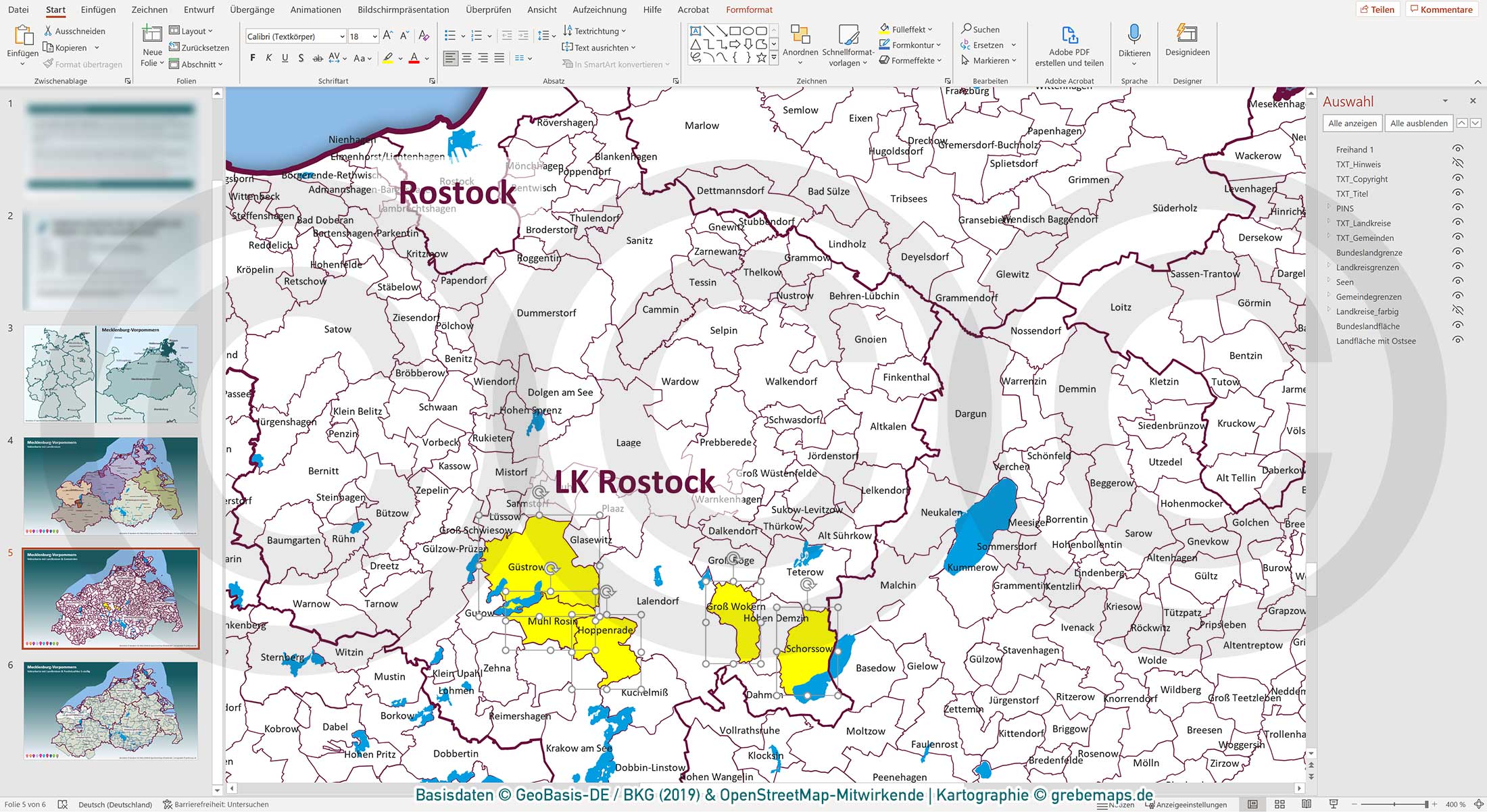 PowerPoint-Karte Mecklenburg-Vorpommern Gemeinden Landkreise Postleitzahlen PLZ-5 / Basiskarte Meck-Pom MV aus Vektordaten einfärbbar bearbeitbar – mit Deutschlandkarte [Digital] – Bild 4