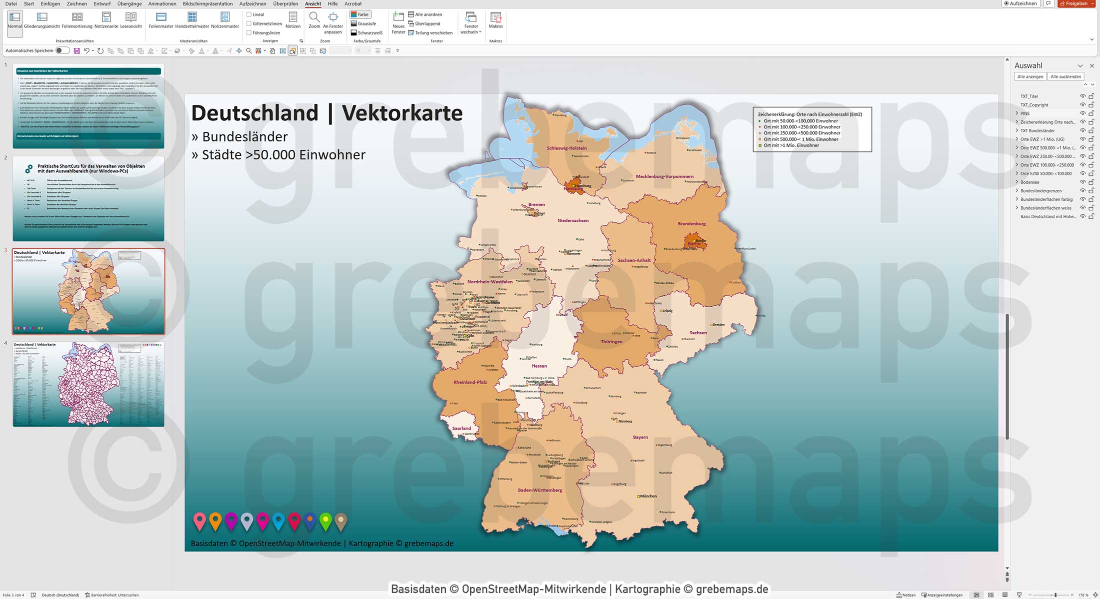 PowerPoint-Karte Deutschland Landkreise Bundesländer Städte>50K Landkarte Vektorkarte (7 MB) – Bild 9