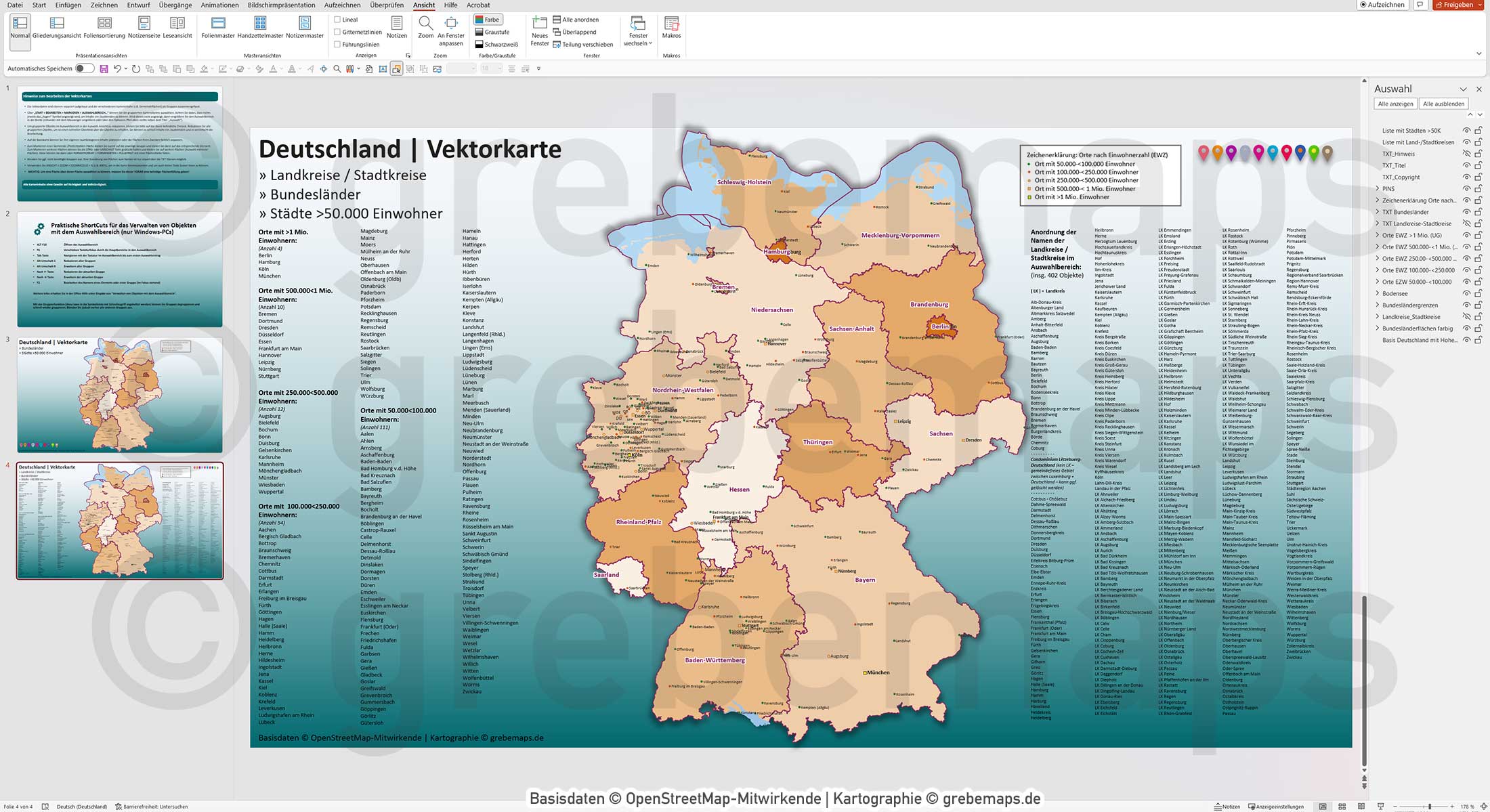 PowerPoint-Karte Deutschland Landkreise Bundesländer Städte>50K Landkarte Vektorkarte (7 MB) – Bild 8