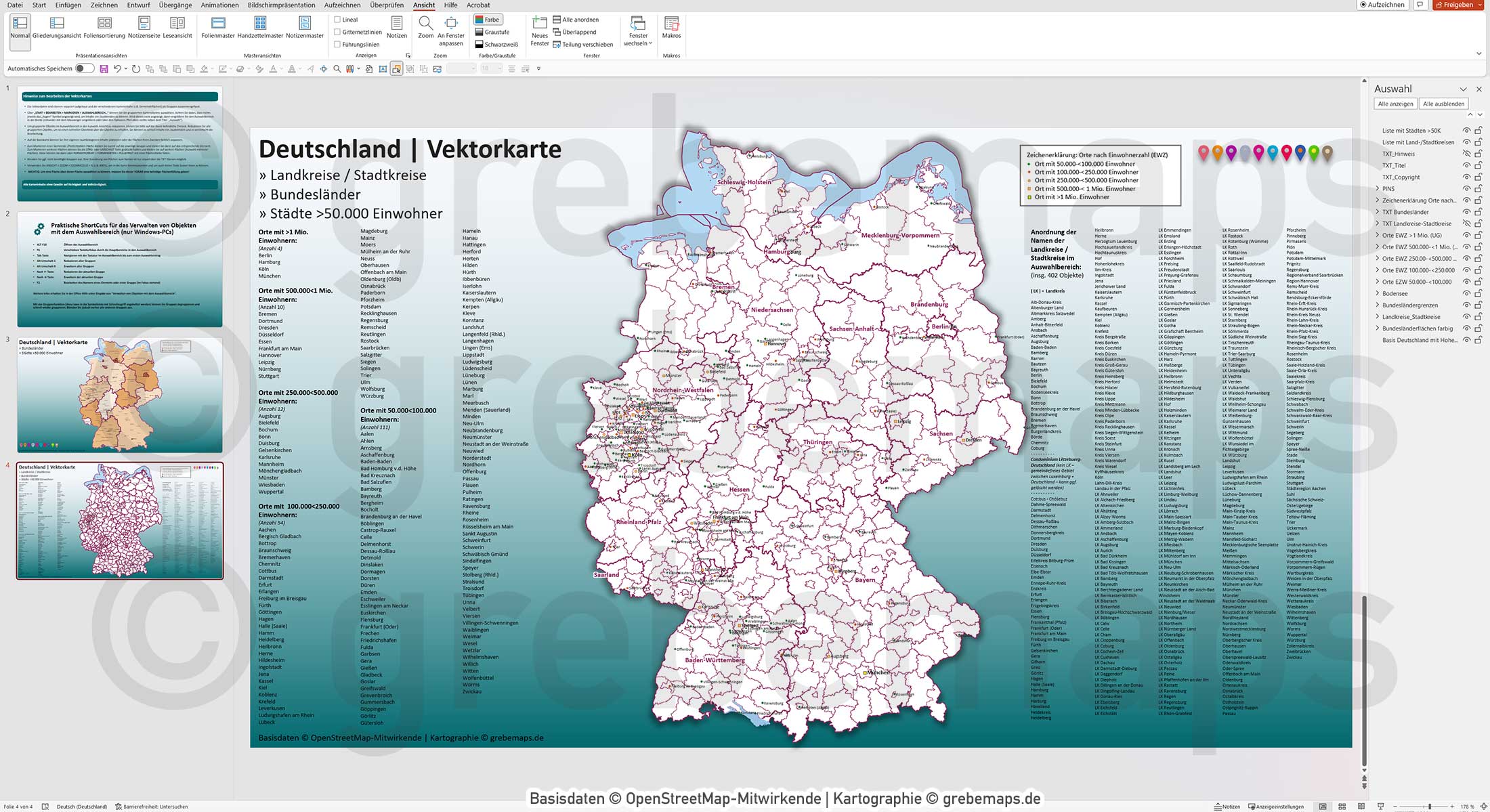 PowerPoint-Karte Deutschland Landkreise Bundesländer Städte>50K Landkarte Vektorkarte (7 MB) – Bild 7