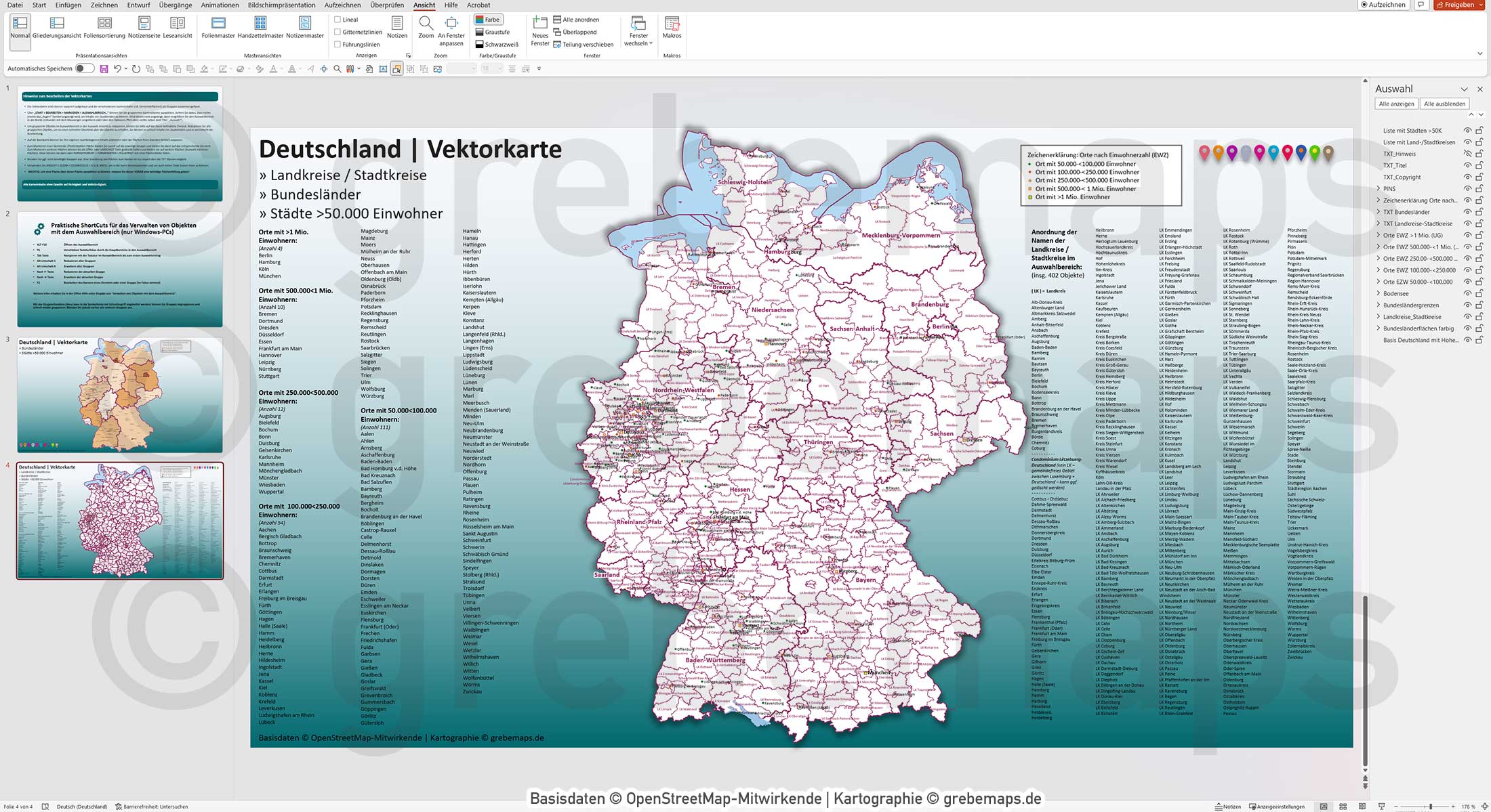 PowerPoint-Karte Deutschland Landkreise Bundesländer Städte>50K Landkarte Vektorkarte (7 MB) – Bild 6