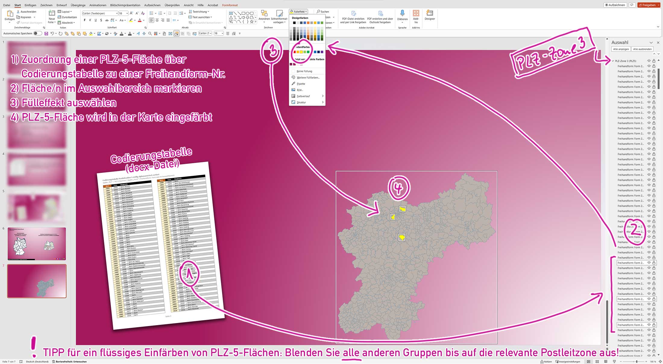 PowerPoint-Karte Deutschland (Nord) Postleitzahlen PLZ 5-stellig zu den Postleitzonen 0-1-2-3-4 mit Landkreisen - komplexe Vektorkarte [Digital] – Bild 3