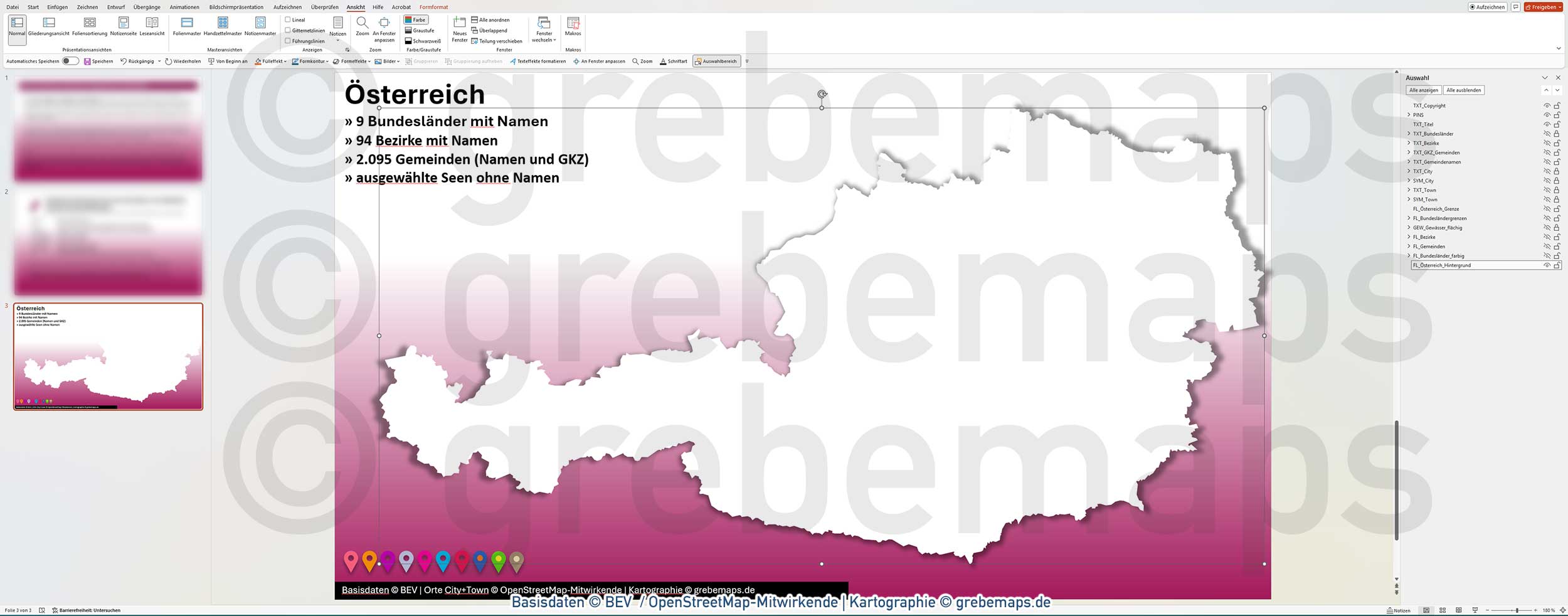 PowerPoint-Karte Österreich Austria Gemeinden Bezirke Bundesländer Vektorkarte [Digital] – Bild 5
