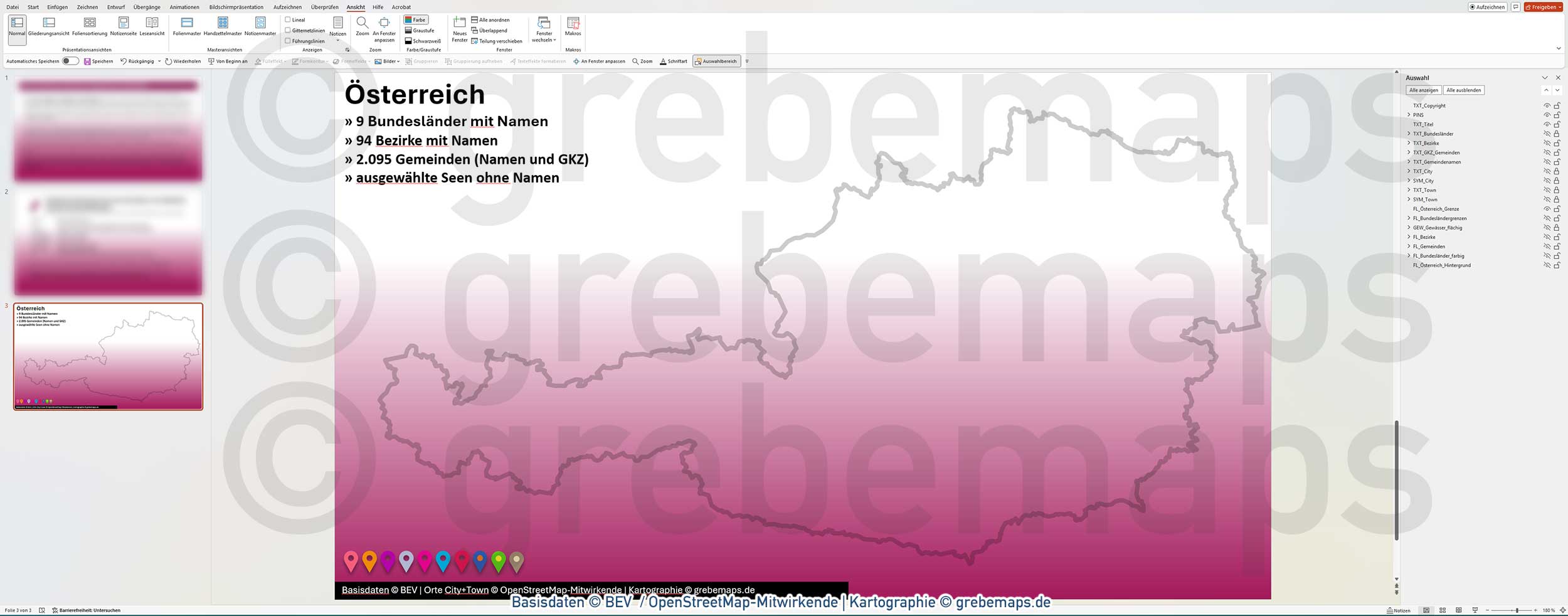 PowerPoint-Karte Österreich Austria Gemeinden Bezirke Bundesländer Vektorkarte [Digital] – Bild 6