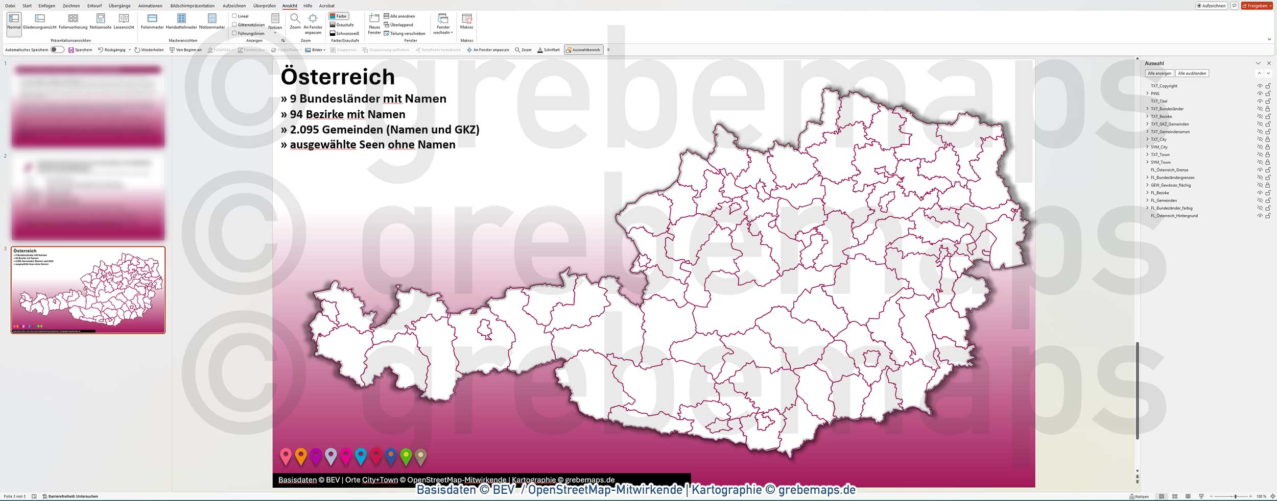 PowerPoint-Karte Österreich Austria Gemeinden Bezirke Bundesländer Vektorkarte [Digital] – Bild 9