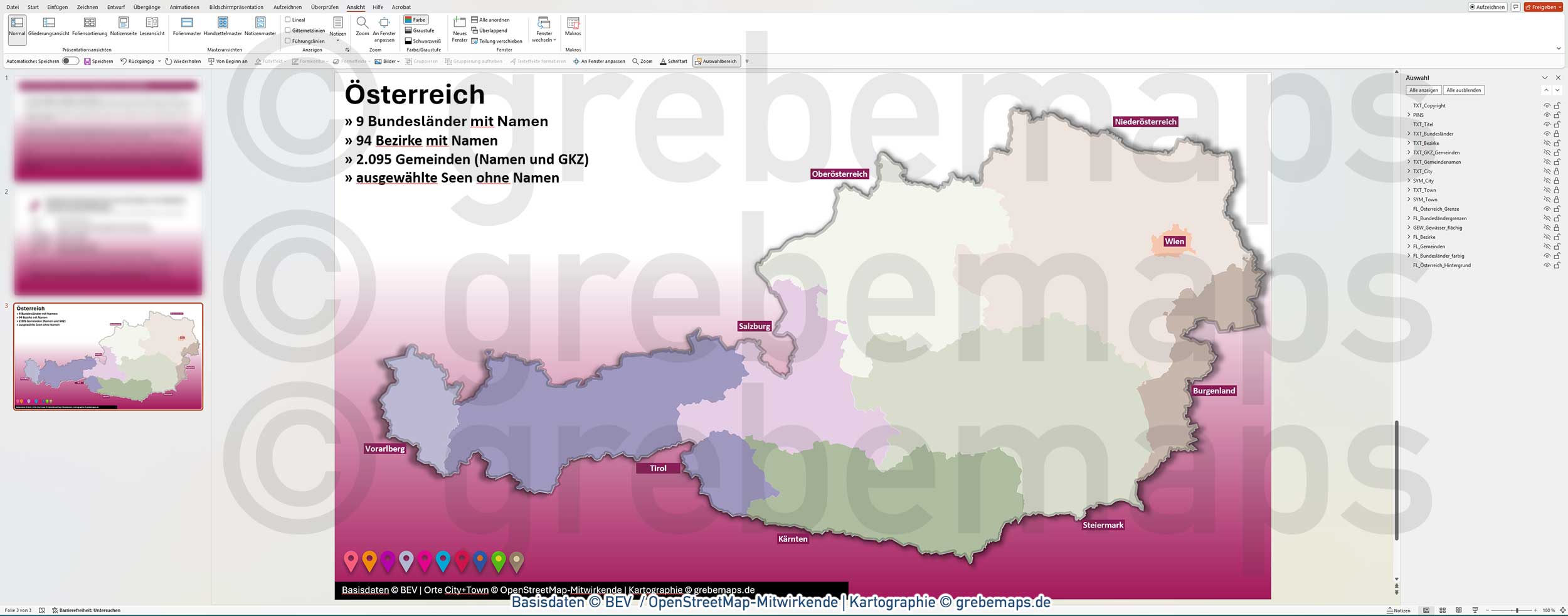 PowerPoint-Karte Österreich Austria Gemeinden Bezirke Bundesländer Vektorkarte [Digital] – Bild 11