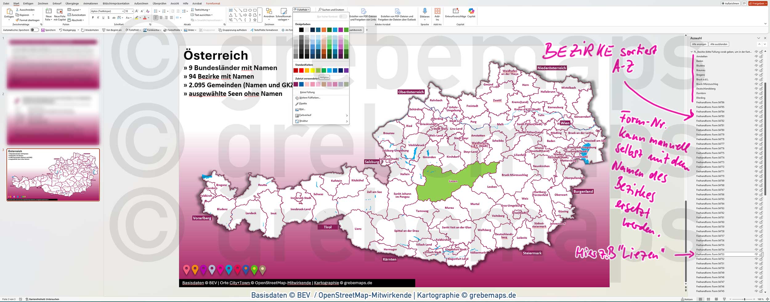 PowerPoint-Karte Österreich Austria Gemeinden Bezirke Bundesländer Vektorkarte [Digital] – Bild 19